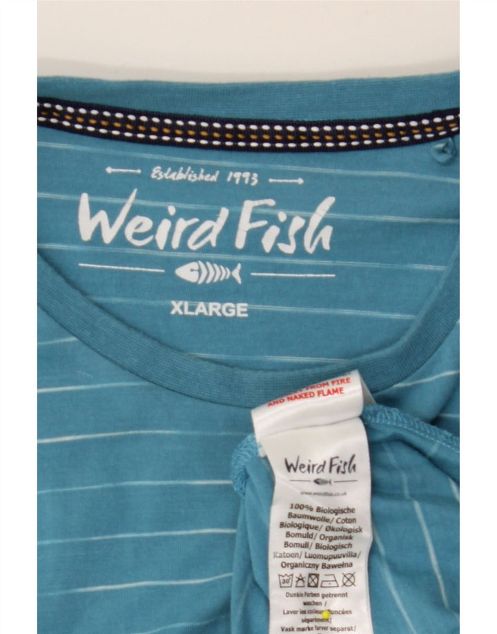 Мужская футболка WEIRD FISH Top XL из хлопка в синюю полоску