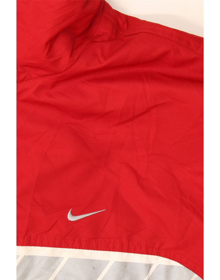 Мужская ветровка Nike UK 44 2XL, красный полиэстер с цветными блоками