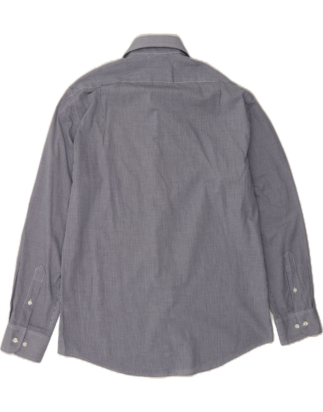 DOCKERS Mens Fitted Shirt Size 15 1/2 Medium Navy Blue Gingham Cotton Vintage Dockers and Second-Hand Dockers from Messina Hembry 