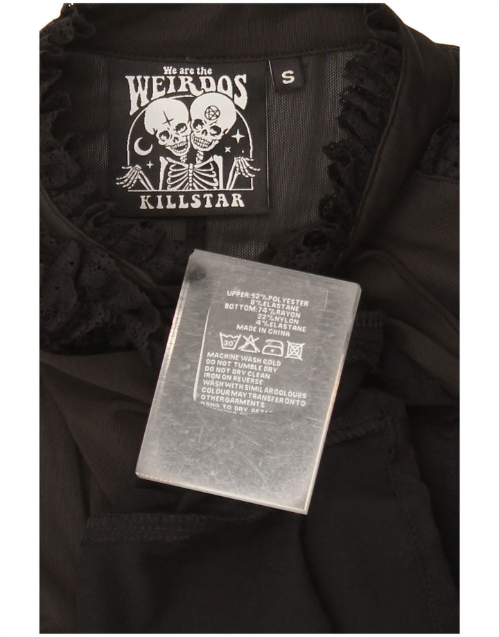 KILLSTAR Женское платье макси с длинными рукавами UK 8 маленькое черное с цветными блоками