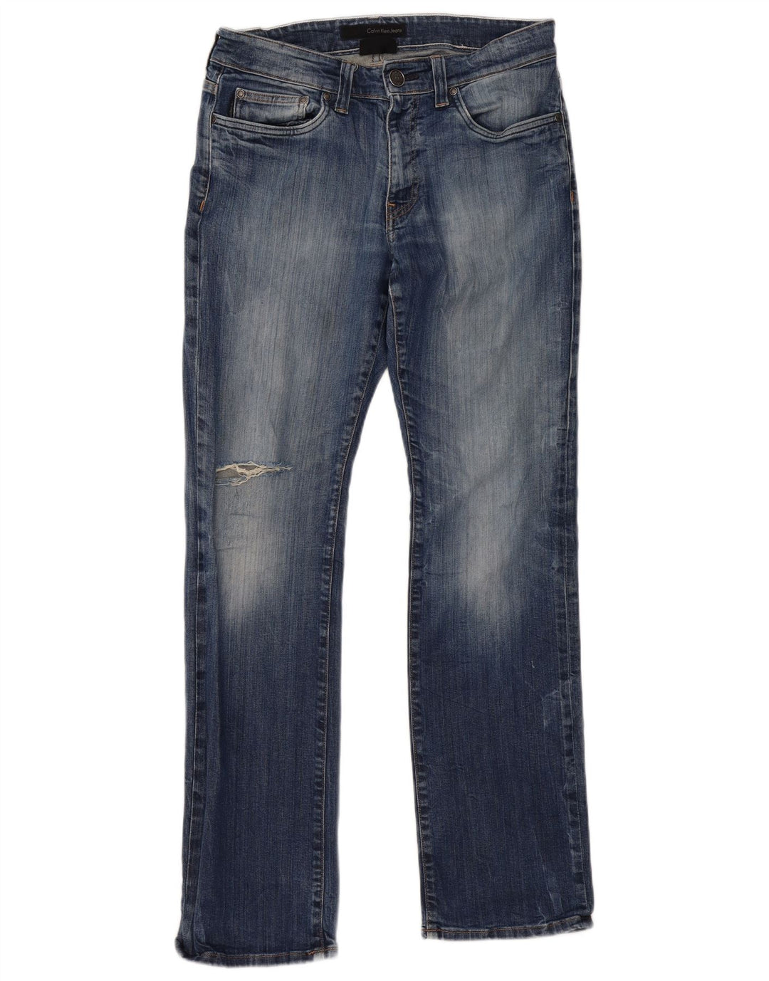 CALVIN KLEIN Женские прямые джинсы Jamie W32 L33 синие