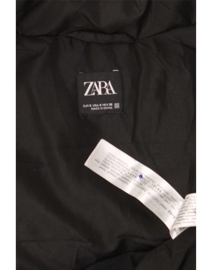 Женский утепленный жилет с капюшоном Zara UK 10, маленький черный полиэстер