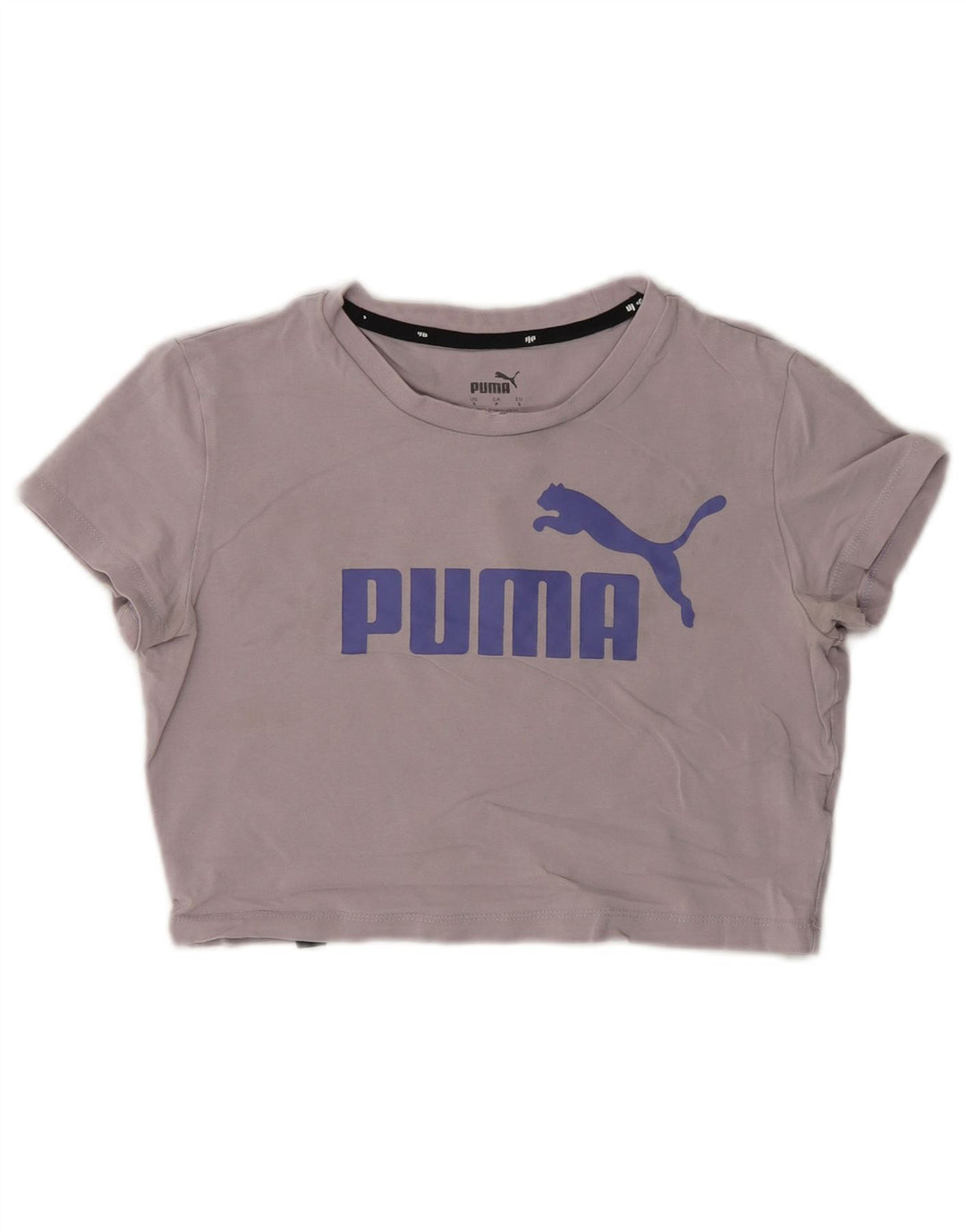 Женская укороченная футболка с рисунком Puma UK 10, маленькая серая