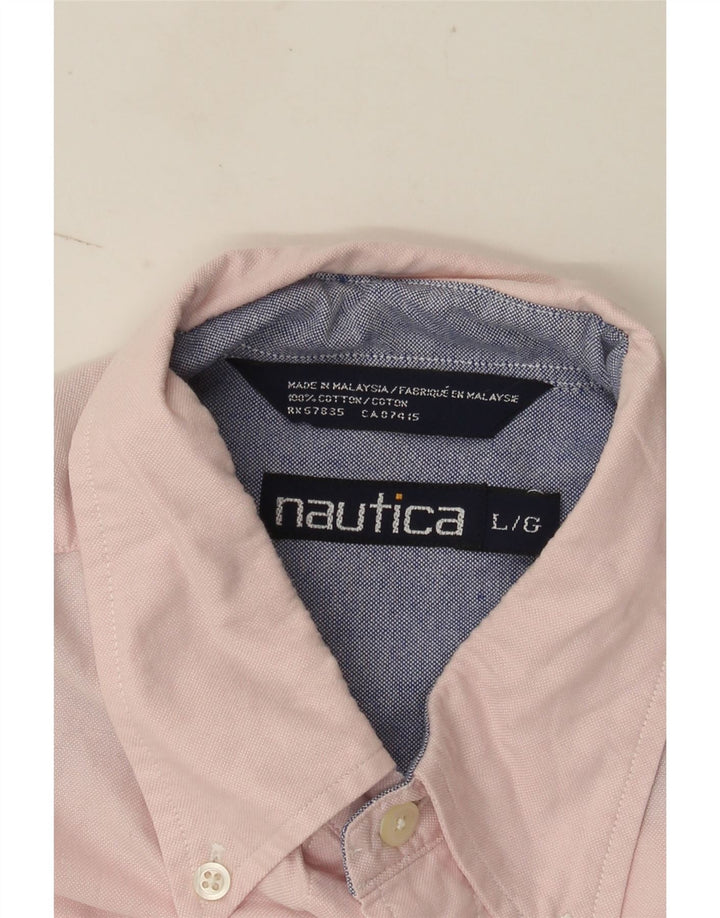 Мужская рубашка Nautica, большая розовая хлопковая рубашка
