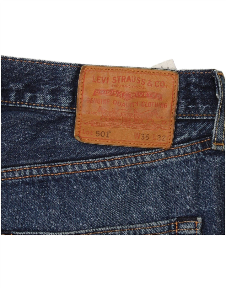 Мужские прямые джинсы Levi's 501 W36 L30 синие, хлопок