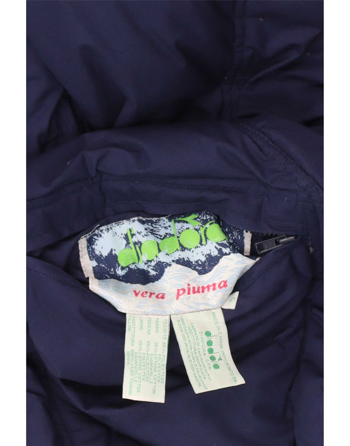 Мужская двусторонняя стеганая куртка Diadora UK 36, маленький синий полиэстер
