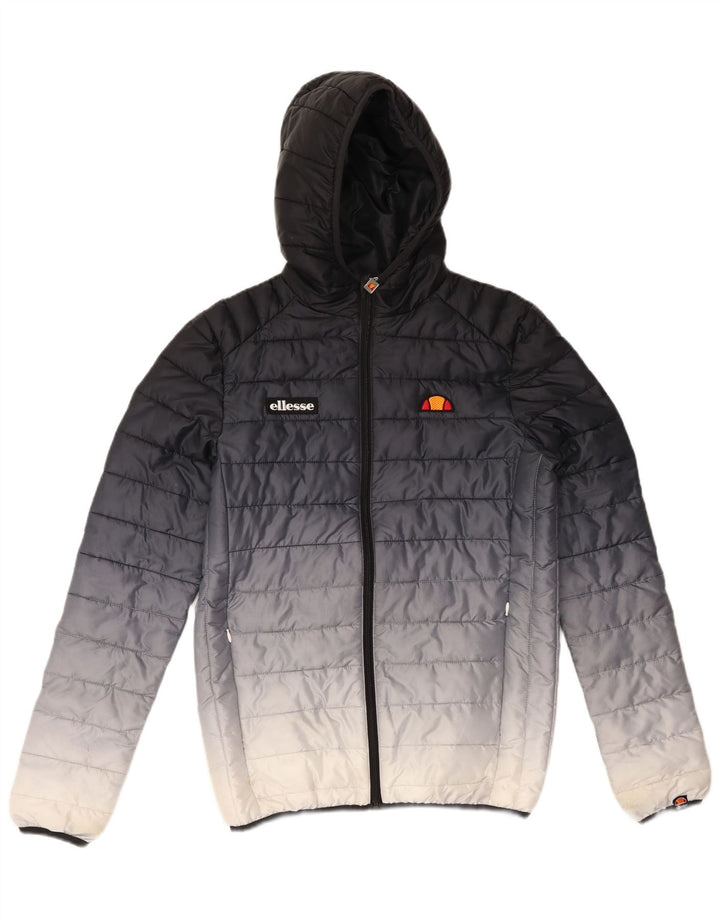 ELLESSE Мужская утепленная куртка с капюшоном UK 34 XS Темно-синий Полиэстер с цветными блоками