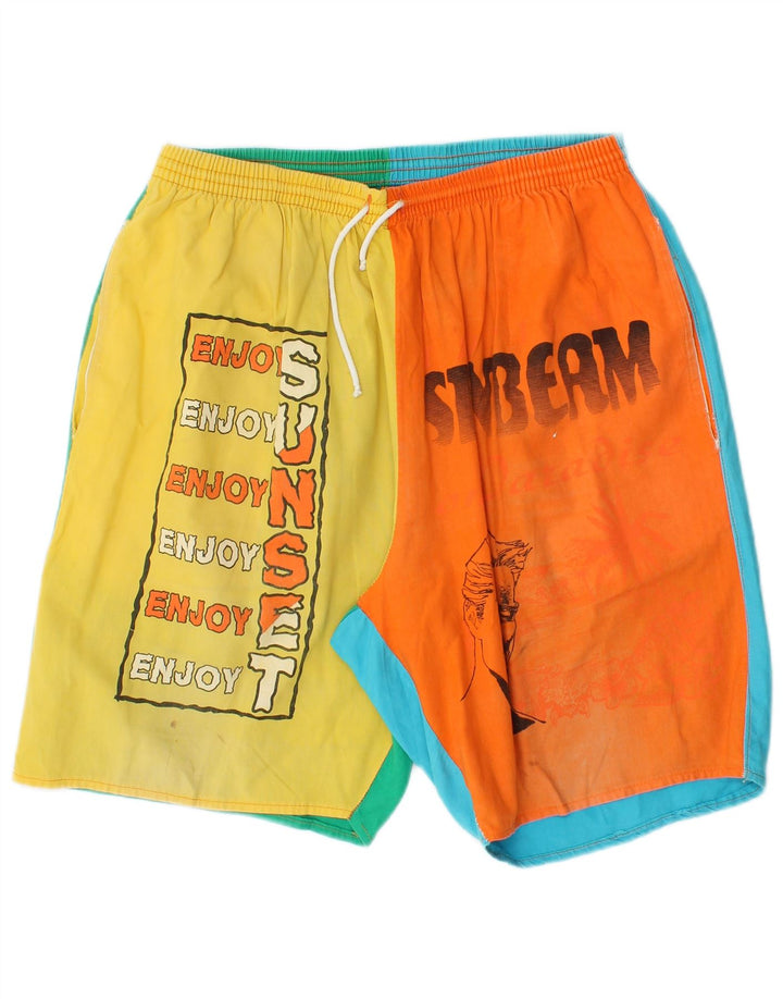 Мужские шорты для плавания Sunbeam с рисунком, средние разноцветные, с цветными блоками