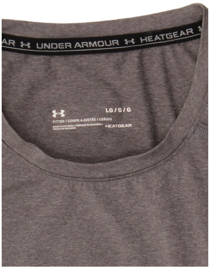 Мужская приталенная футболка Under Armour, большая серая в крапинку