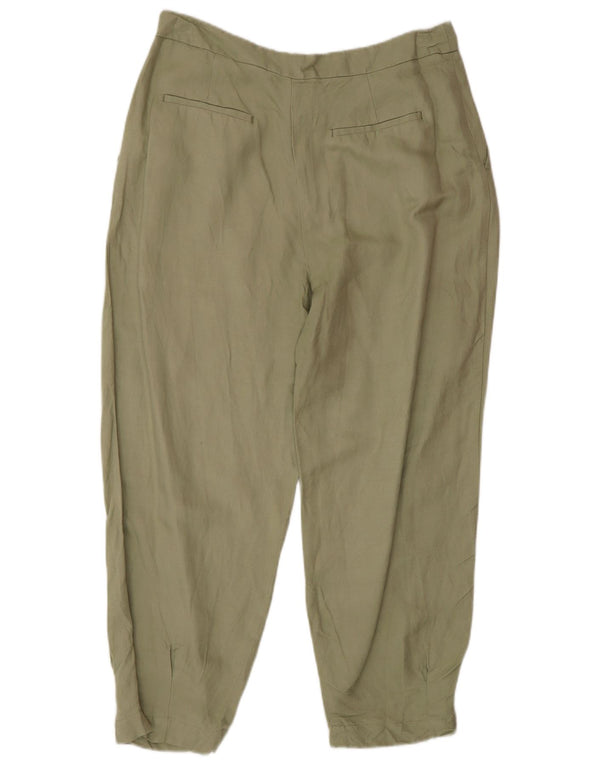 Zara Женские укороченные брюки свободного кроя с завышенной талией, средние W28 L25, зеленые