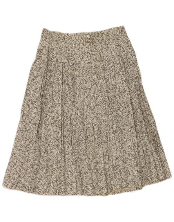 Винтажная женская плиссированная юбка IT 44 Medium W28 Off White Floral Viscose