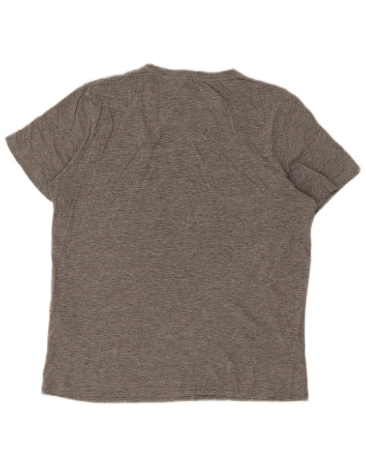 Мужская футболка с рисунком Jack & Jones, хлопковый топ среднего серого цвета