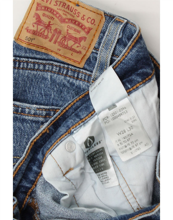 Мужские прямые джинсы Levi's 501 W28 L30 синие, хлопок