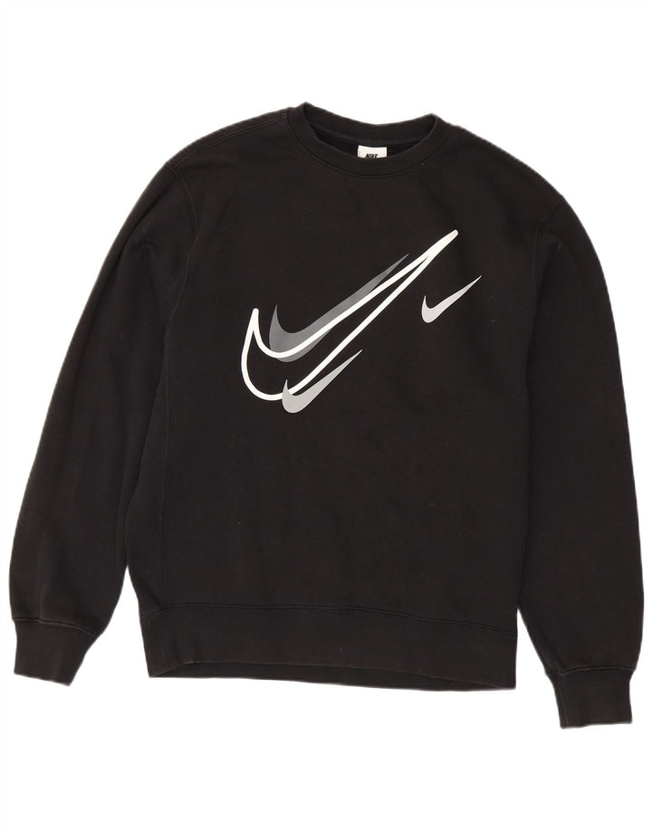 Мужской свитшот с рисунком NIKE, маленький черный хлопковый джемпер