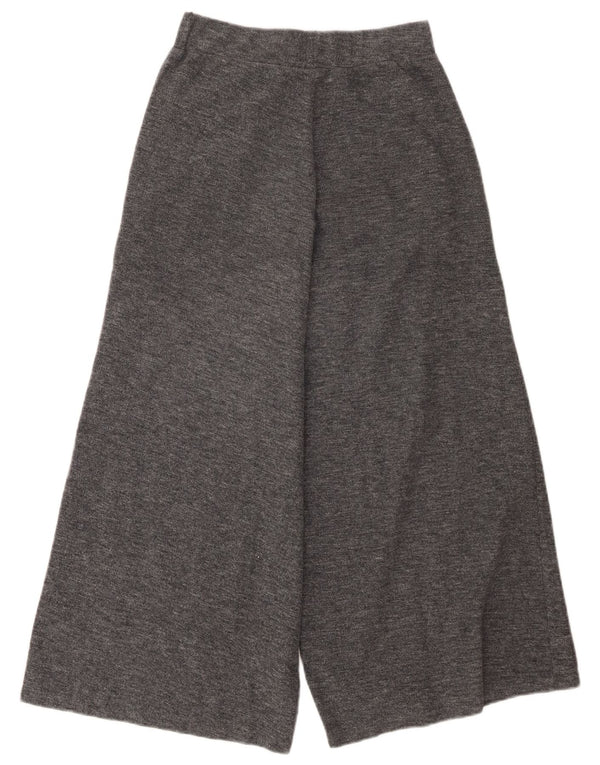 Женские широкие укороченные брюки Zara, маленькие W26 L24, серый полиэстер