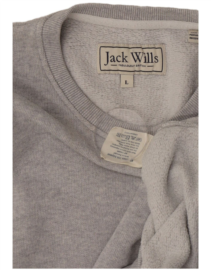 Мужской свитшот Jack Wills, большой серый хлопковый джемпер