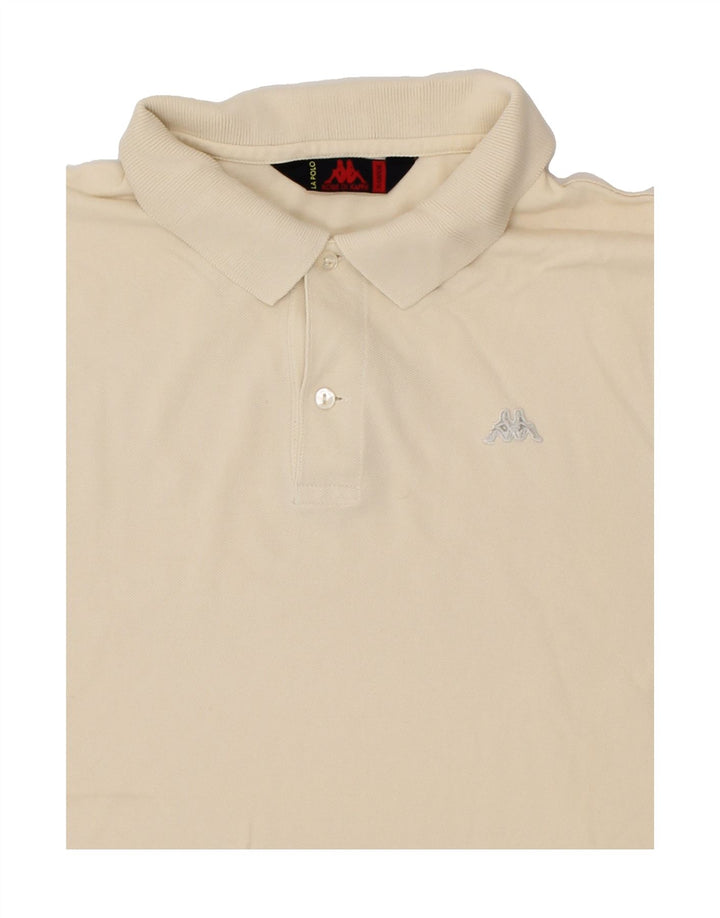 KAPPA Mens Polo Shirt XL Off White Cotton Vintage Kappa and Second-Hand Kappa from Messina Hembry 