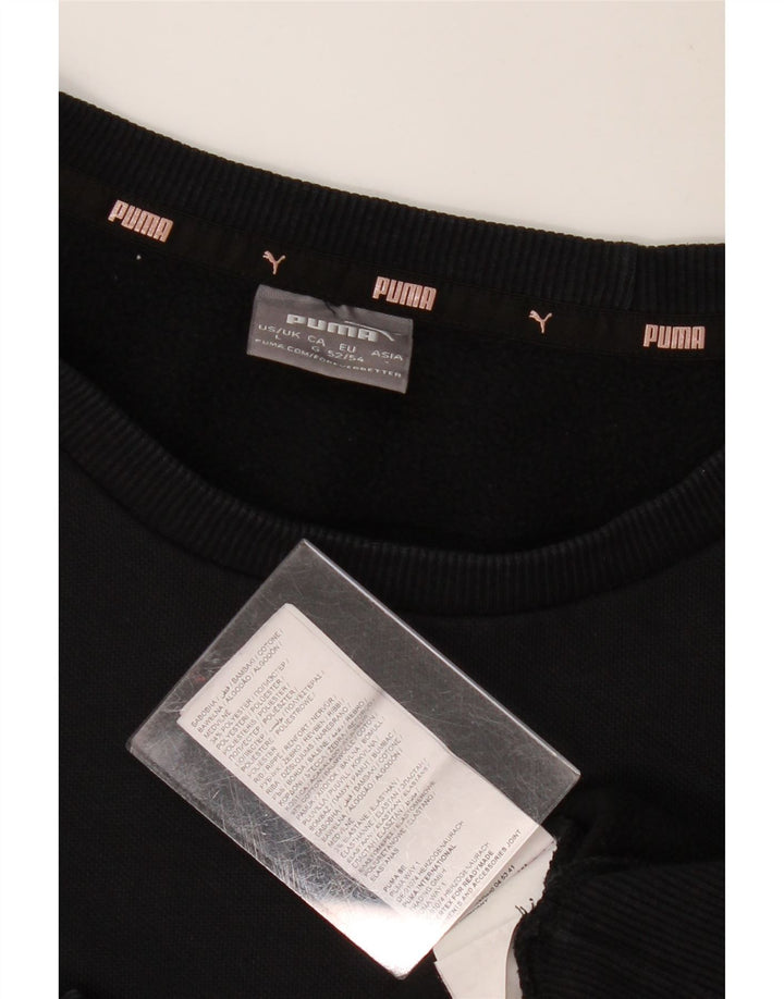 Мужской свитшот с рисунком Puma, большой черный хлопковый джемпер