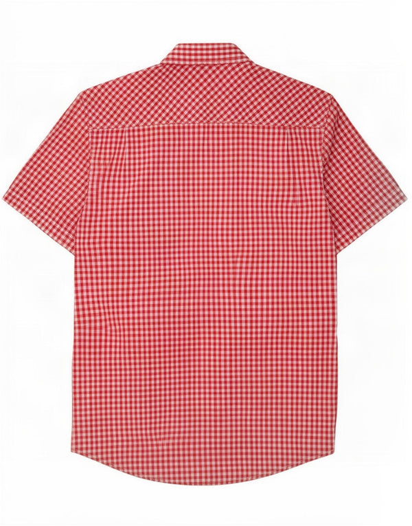 Мужская рубашка с коротким рукавом Ben Sherman Heritage, большой красный хлопок в мелкую клетку