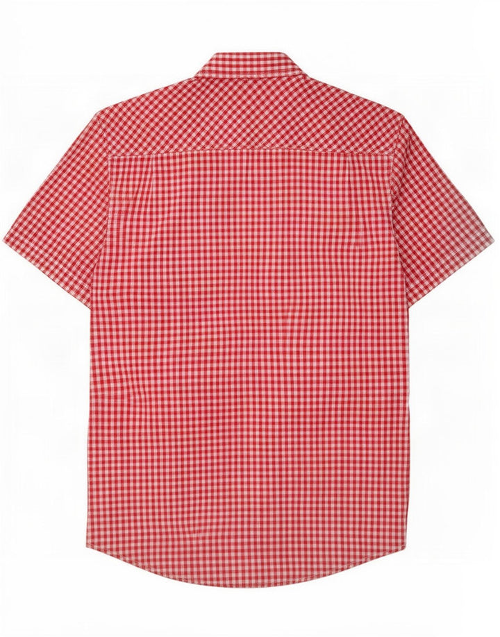 Мужская рубашка с коротким рукавом Ben Sherman Heritage, большой красный хлопок в мелкую клетку