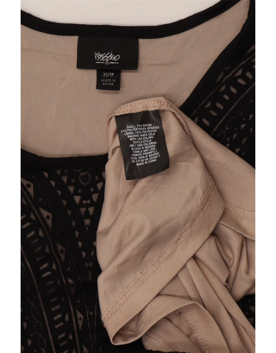 Женское облегающее платье без рукавов MOSSIMO UK 6 XS, черный вискоза с геометрическим рисунком