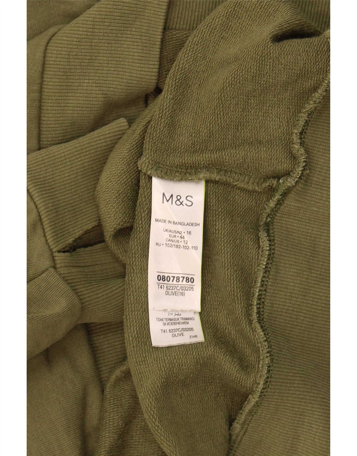 Женский свитер-свитшот Marks & Spencer UK 16, большой размер, цвет хаки, хлопок