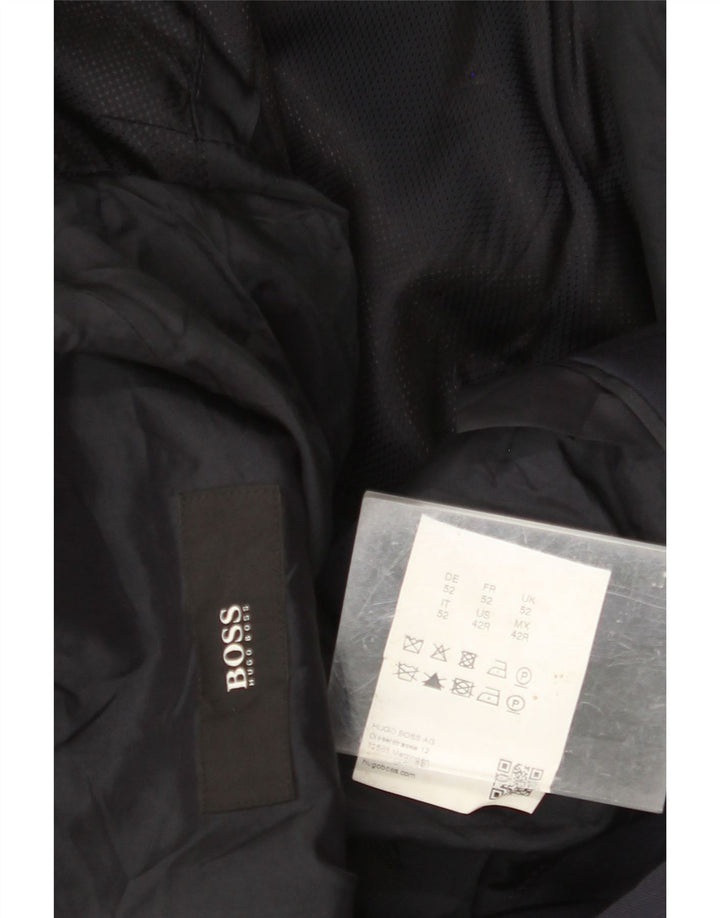 Мужской пиджак с 2 пуговицами HUGO BOSS EU 52 XL, темно-синий, шерсть