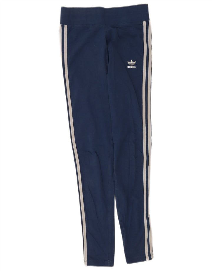 Женские леггинсы Adidas UK 10, маленькие, темно-синие, хлопковые