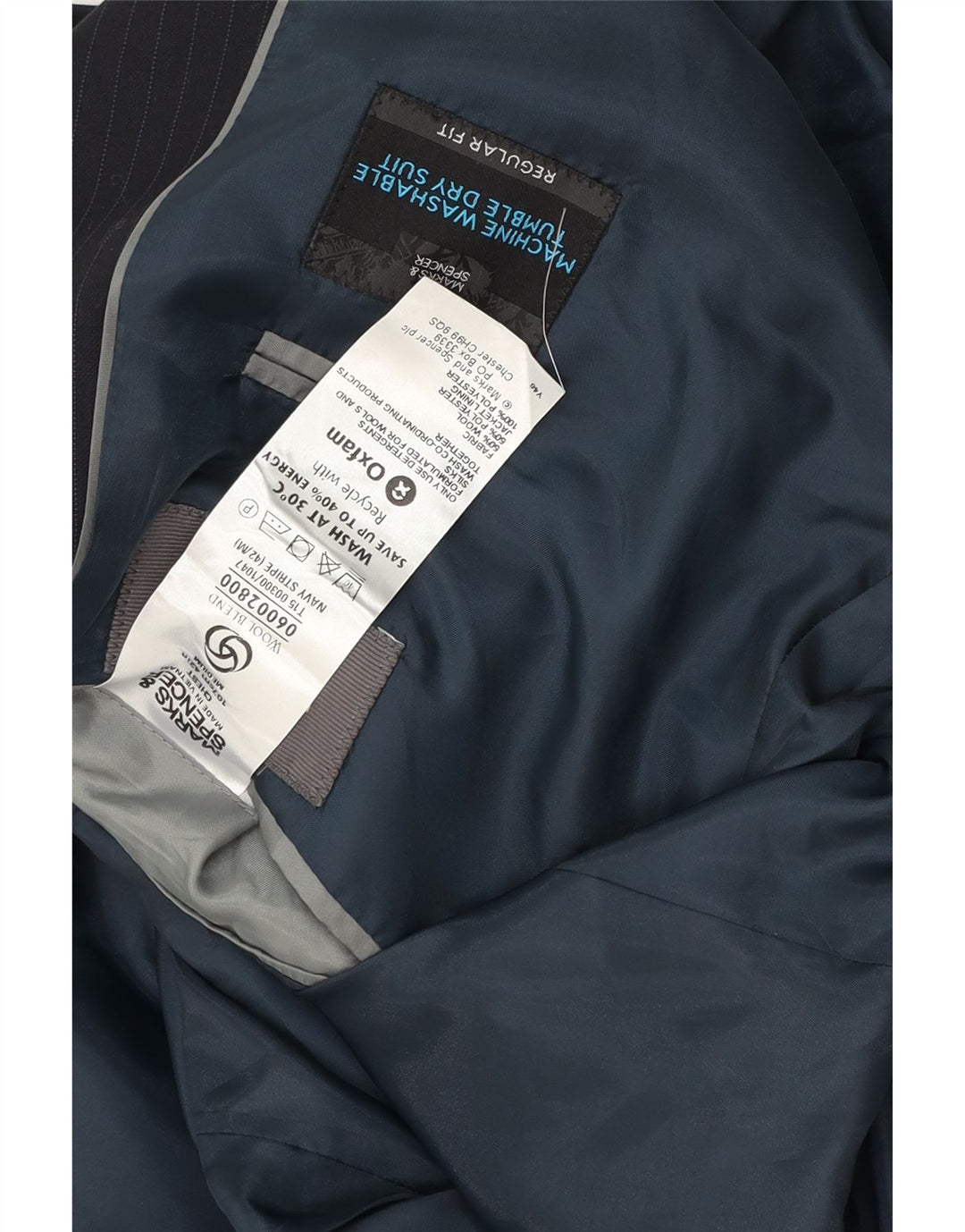 Мужской пиджак на двух пуговицах Marks & Spencer UK 42 XL темно-синий в тонкую полоску