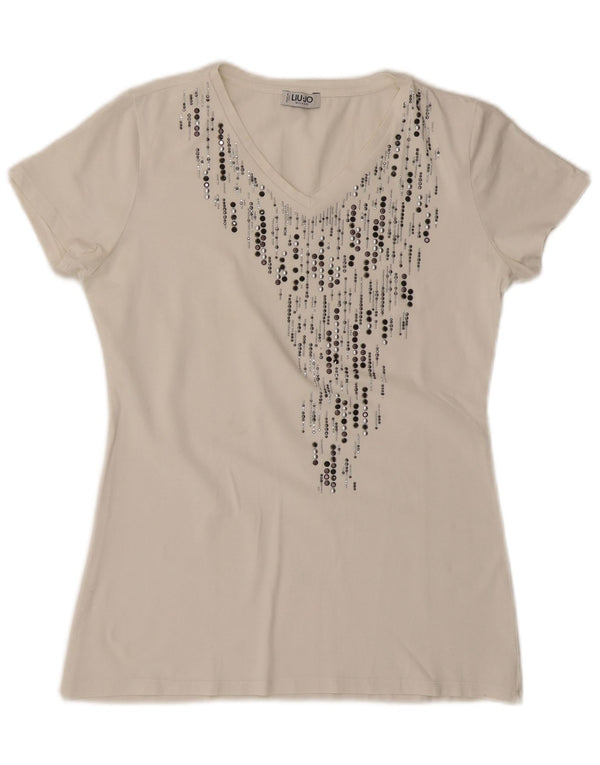 Женская футболка LIU JO Milano Top UK 12 Medium White