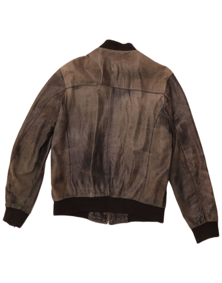 Мужская кожаная куртка VINTAGE UK 38 средний черный