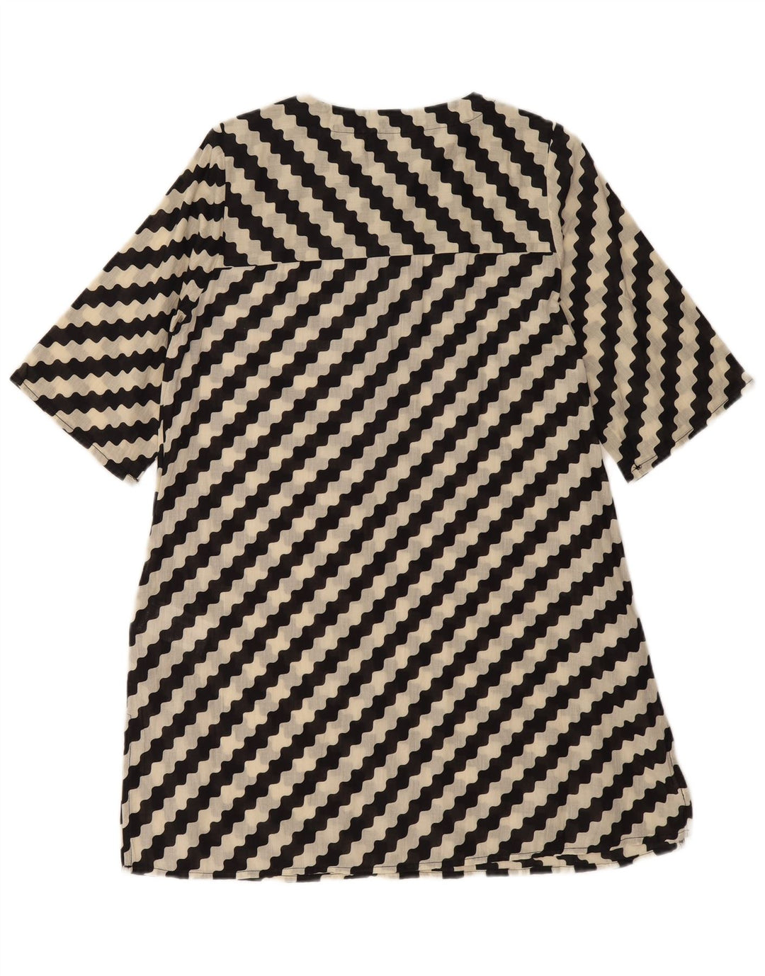 Женское платье трапециевидного силуэта COMPANIA FANTASTICA UK 14, хлопок среднего размера, черная полоска