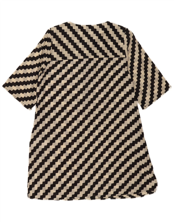 Женское платье трапециевидного силуэта COMPANIA FANTASTICA UK 14, хлопок среднего размера, черная полоска