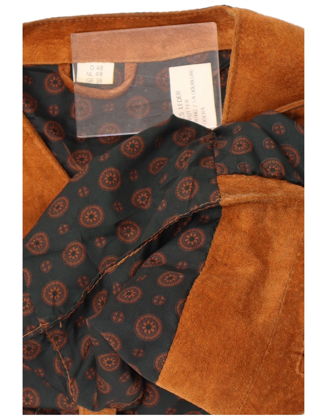 Винтажный мужской замшевый жилет UK 38, средний коричневый кожаный жилет