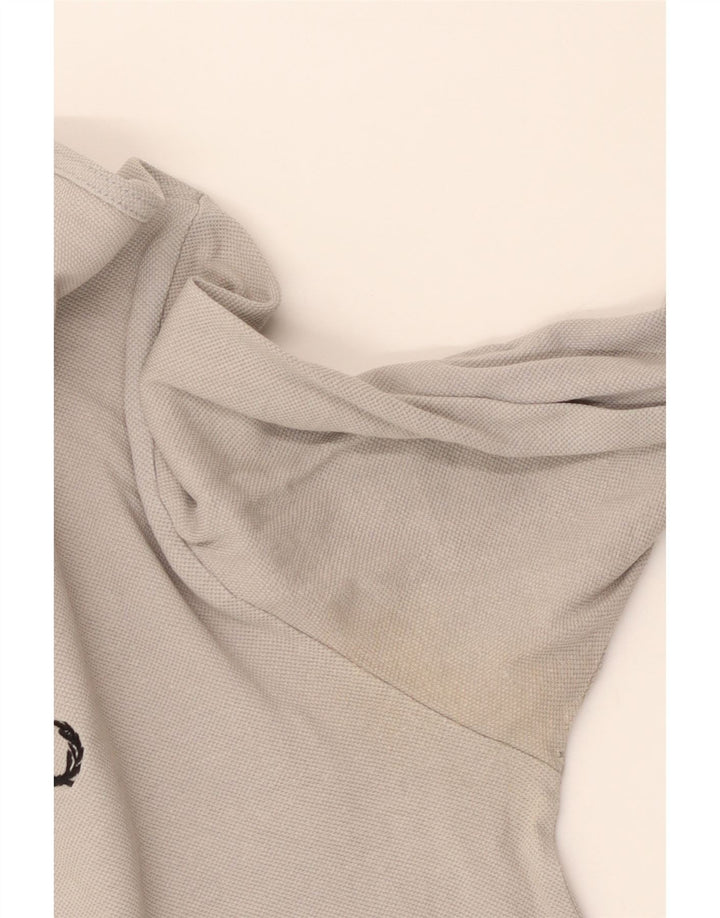Мужская рубашка поло с длинным рукавом Fred Perry, хлопковая классика среднего серого цвета