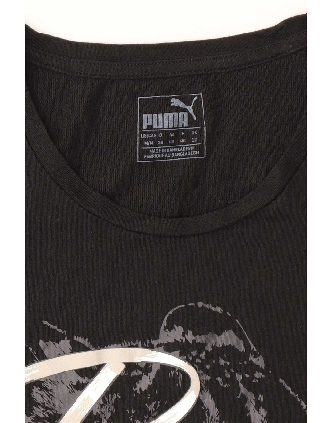 Женская футболка с рисунком Puma Top UK 12, средний черный