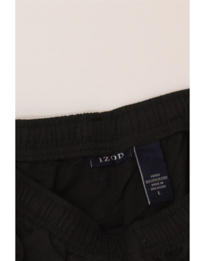 IZOD Womens Tracksuit Trousers UK 14 Large Black Polyester Vintage Izod and Second-Hand Izod from Messina Hembry 