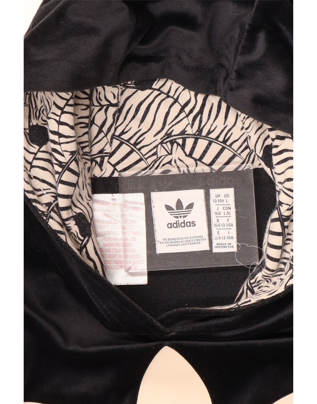 Велюровый джемпер с капюшоном ADIDAS для девочек 13-14 лет, черный