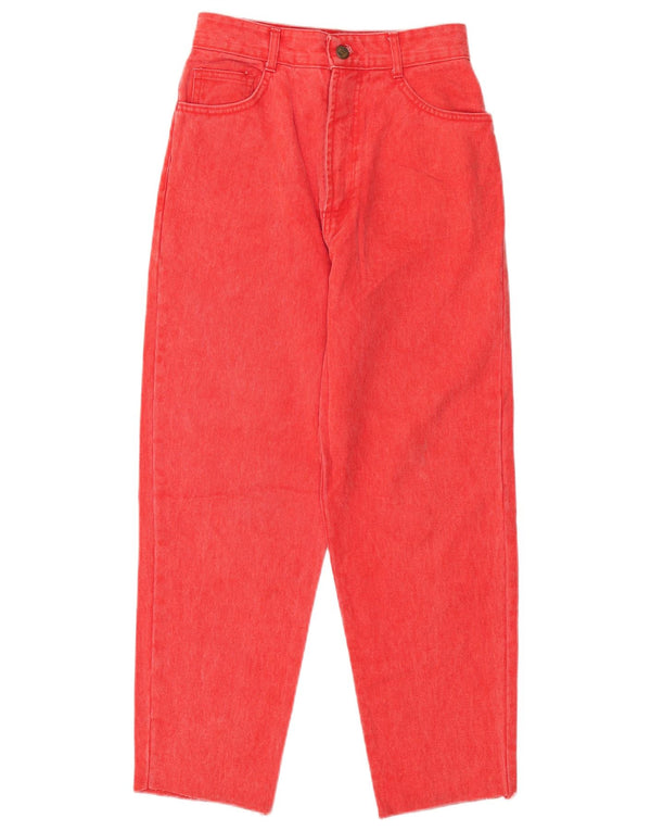 Винтажные женские зауженные джинсы с высокой талией IT 42 Medium W26 L26 Красный хлопок