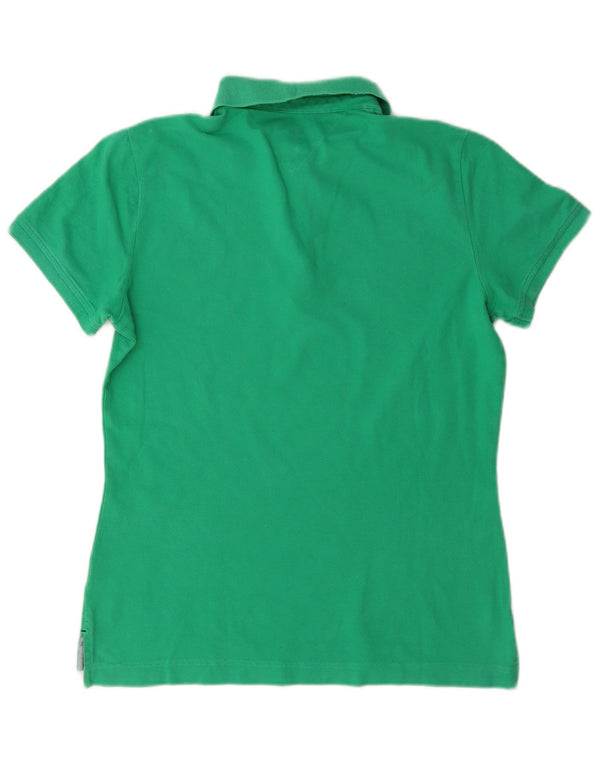 Tommy Hilfiger Womens Polo Shirt UK 14 Medium Green Cotton
