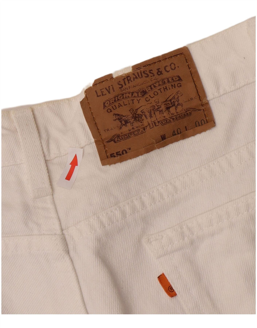 Мужские джинсовые шорты Levi's 550 W40 XL, белый хлопок
