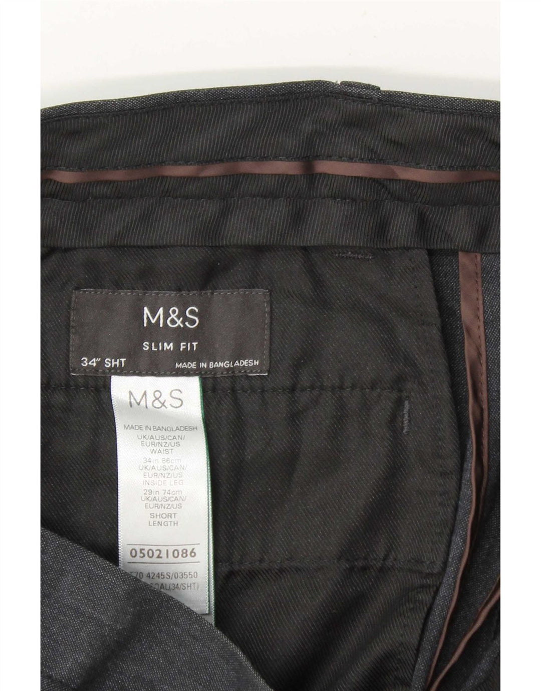 Мужские брюки-чиносы Marks & Spencer W34 L29 темно-синие из полиэстера