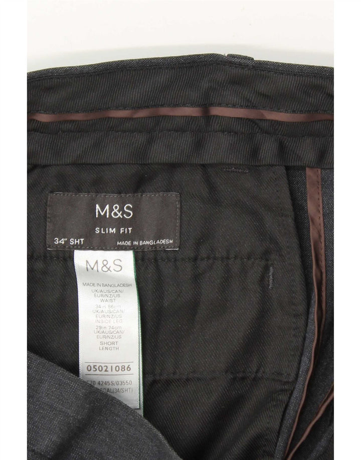 Мужские брюки-чиносы Marks & Spencer W34 L29 темно-синие из полиэстера