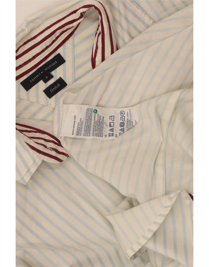 Женская рубашка Tommy Hilfiger US 6, средний белый хлопок в тонкую полоску