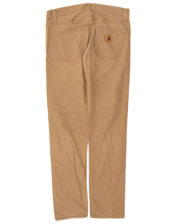 Мужские прямые повседневные брюки Carhartt W32 L34 бежевого цвета, хлопок