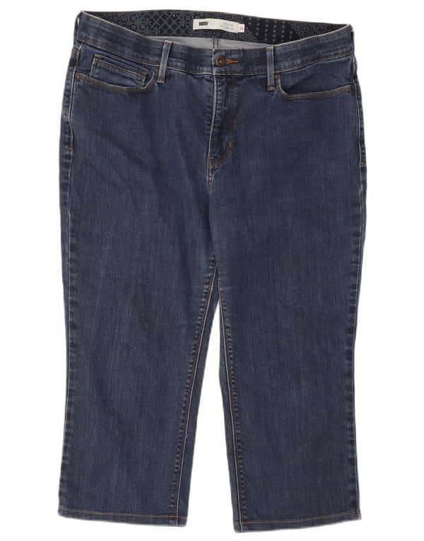Женские прямые джинсы-капри Levi's 525 с высокой талией, США 14, XL, W34, L20, синие