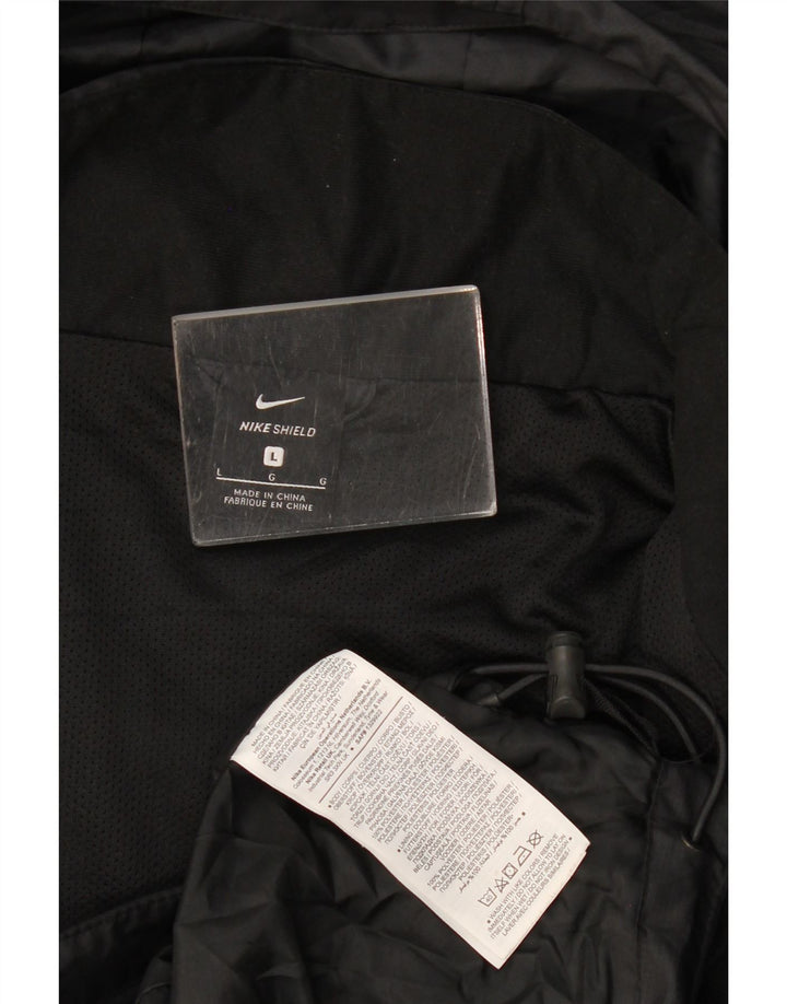 Мужская дождевик с капюшоном Nike UK 40, большая черная полиэстер