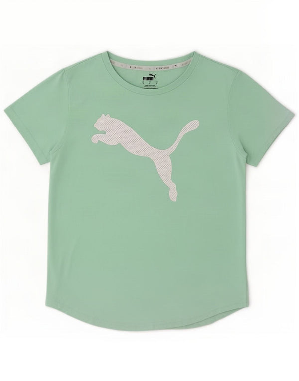 Женская футболка с рисунком Puma Top UK 10, маленькая, зеленая, полиэстер