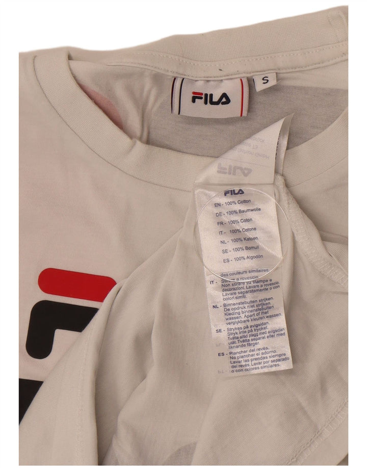 Fila Мужская футболка с рисунком, маленькая белая полосатая хлопковая футболка
