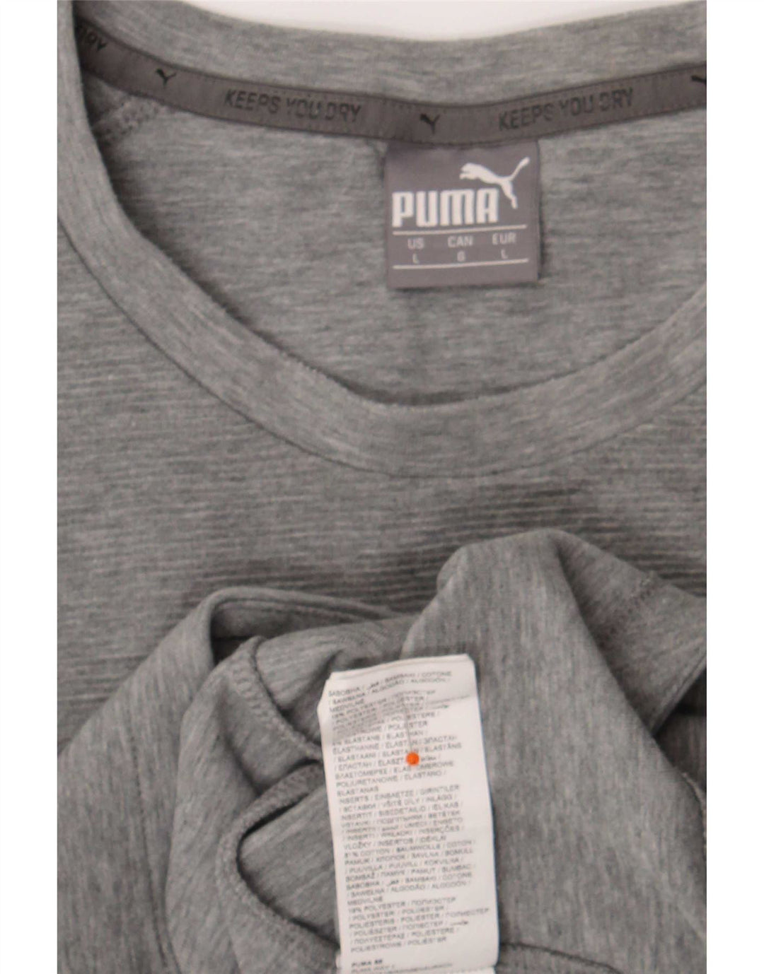 Мужской топ Puma с длинным рукавом, большой серый хлопок с цветными блоками